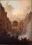 Hubert Robert Incendie de l'Opera painting